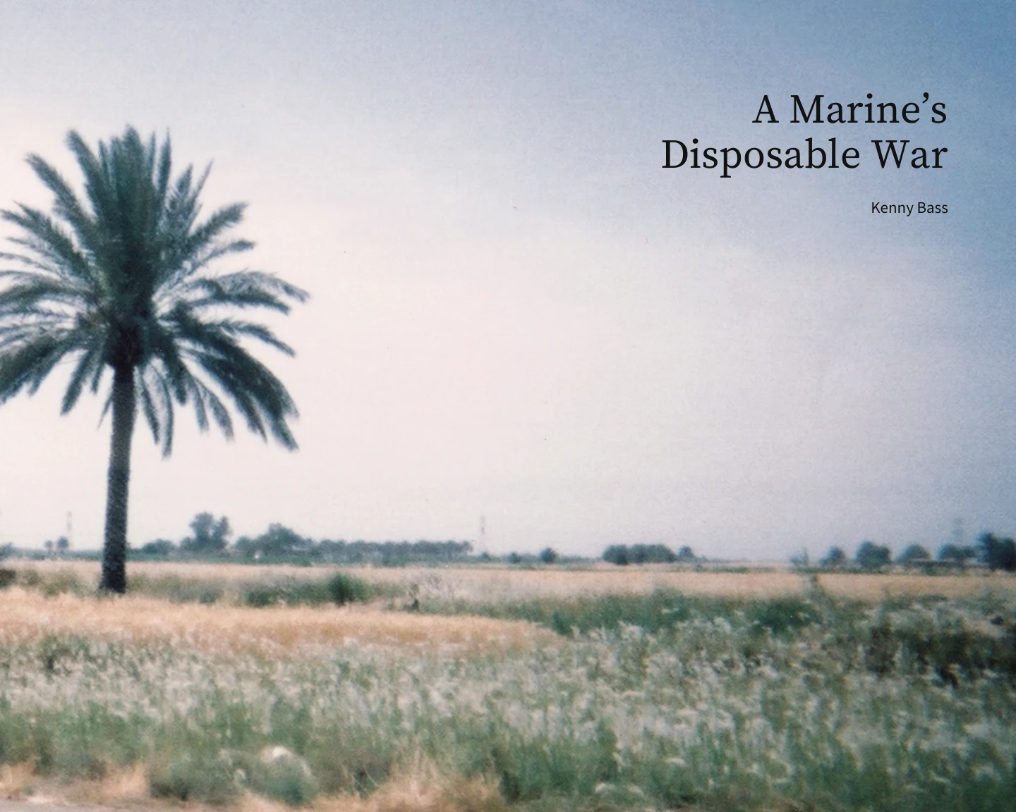A Marine’s Disposable War photobook cover featuring the photograph Tank and Palm.